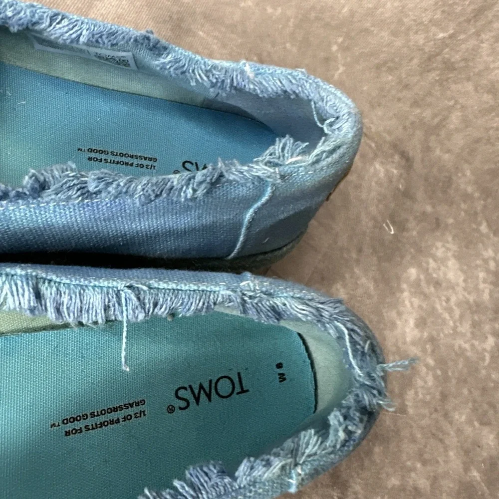 Women's Shoes TOMS VALENCIA Slip On Platform Espadrilles 10019798 LIGHT BLUE Sz8